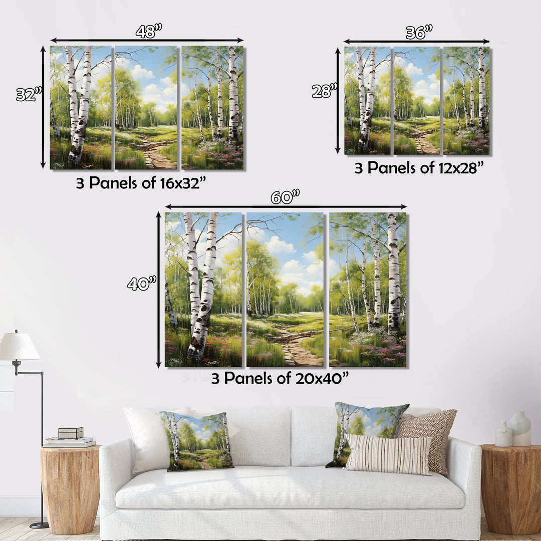 Birch Woods Spring Awakening III - Canvas Wall Art Sets