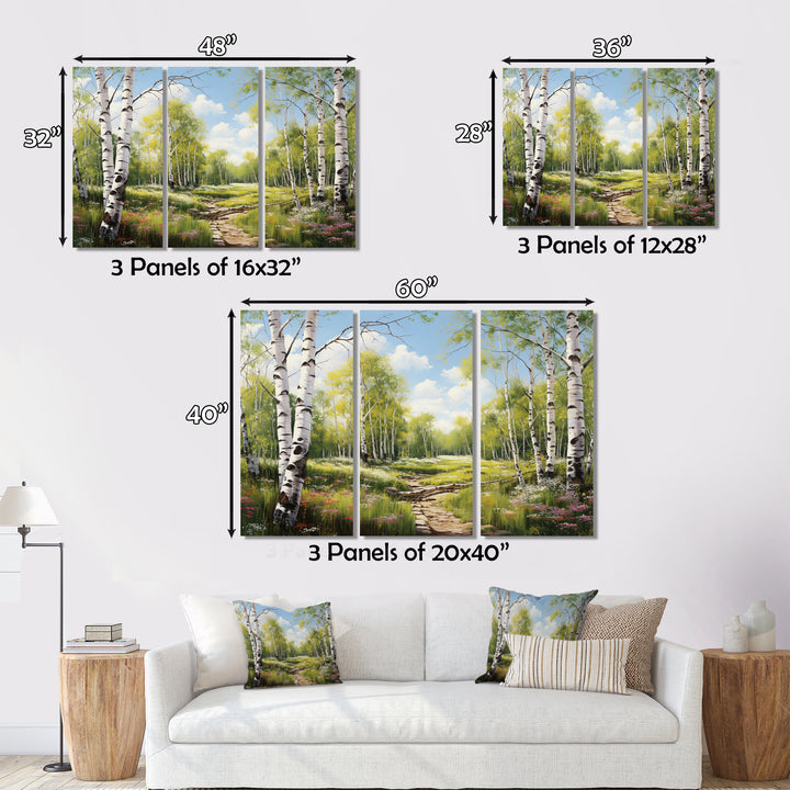 Birch Woods Spring Awakening III - Canvas Wall Art Sets