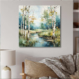 Birch Woods Whispering Winds X - Floral Canvas Wall Art