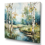 Birch Woods Whispering Winds X - Floral Canvas Wall Art