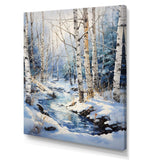 Birch Woods Winter Moonrise I - Floral Canvas Wall Art