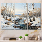 Birch Woods Winter Whispers I - Multi-Panel Canvas Prints