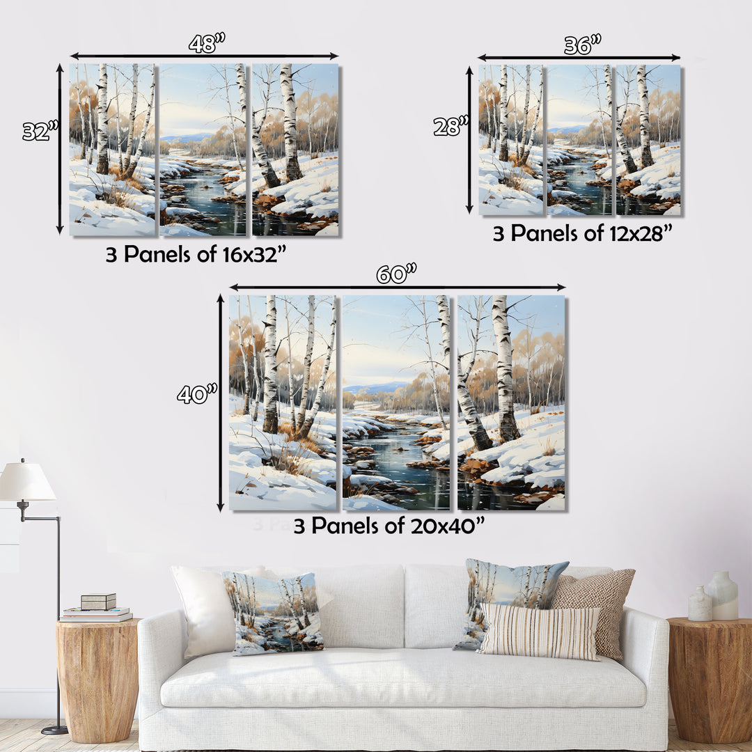 Birch Woods Winter Whispers I - Multi-Panel Canvas Prints