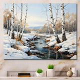 Birch Woods Winter Whispers I - Floral Canvas Wall Art