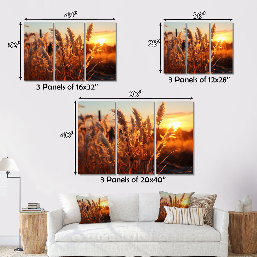Birds Of Paradise Field VIII - 3-Piece Canvas Wall Art