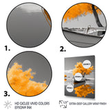 Monochrome Yellow Boat Reflections I - Boat Canvas Wall Art