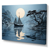 Blue Boat Collage - Boat Canvas Wall Art