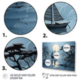 Blue Boat Collage - Boat Canvas Wall Art