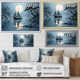 Blue Boat Collage - Boat Canvas Wall Art