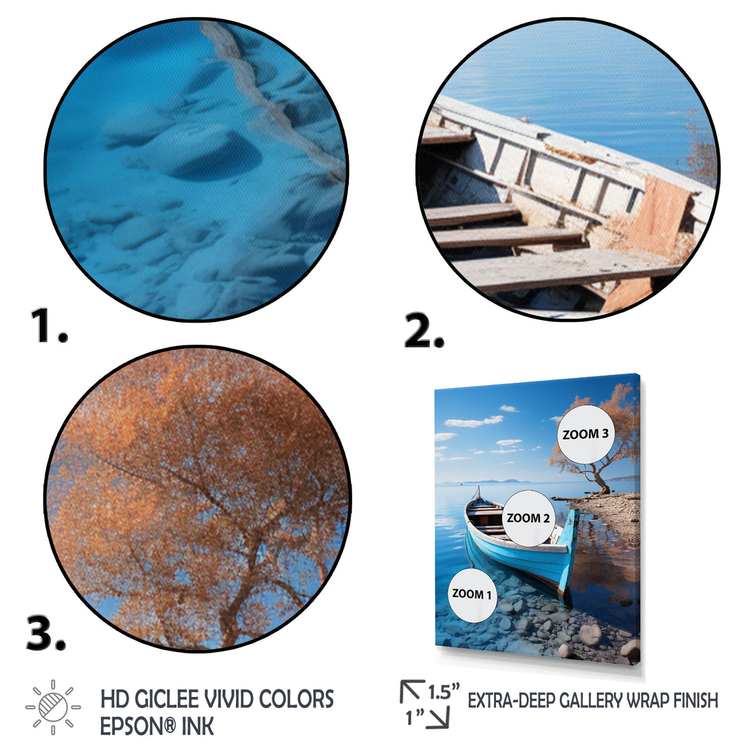Blue Boat Serenity I - Boat Canvas Wall Art