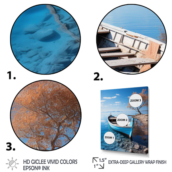 Blue Boat Serenity I - Boat Canvas Wall Art