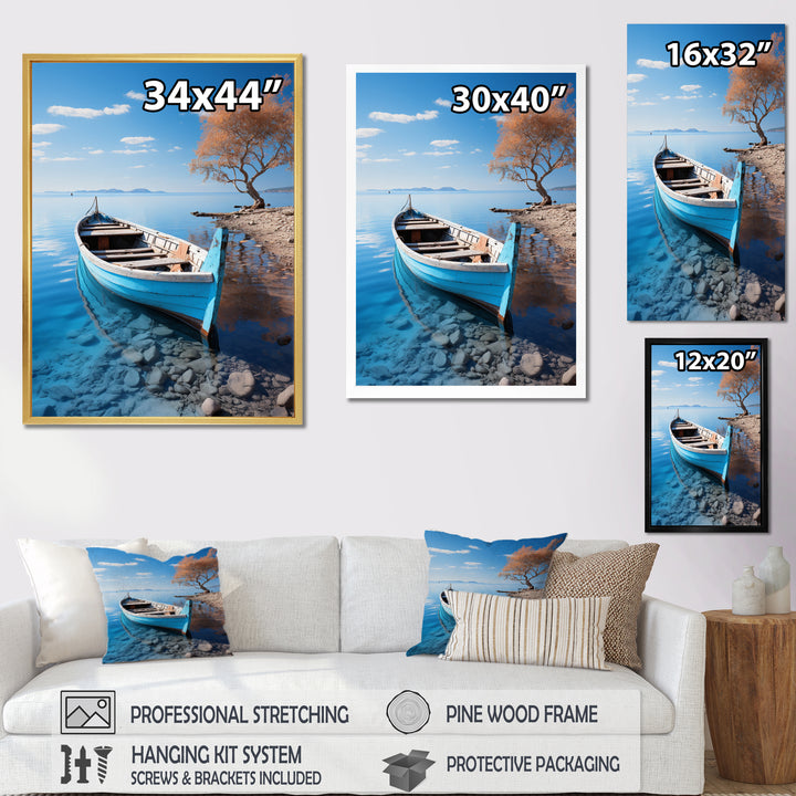 Blue Boat Serenity I - Boat Canvas Wall Art