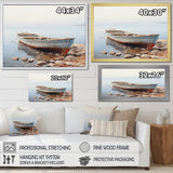 Boat Contemplative Shoreline - Boat Canvas Wall Art