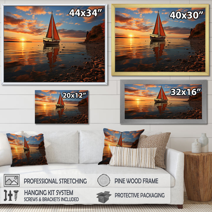 Boat Luminous Horizons I - Boat Canvas Wall Art