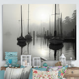 Boat Misty Harbor - Boat Canvas Wall Art