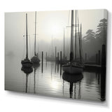 Boat Misty Harbor - Boat Canvas Wall Art