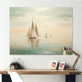 Beige Boat Minimalism I - Boat Canvas Wall Art