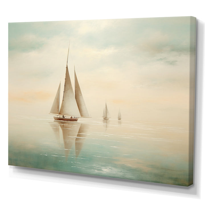 Beige Boat Minimalism I - Boat Canvas Wall Art