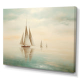 Beige Boat Minimalism I - Boat Canvas Wall Art