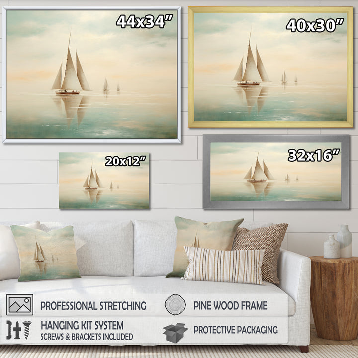Beige Boat Minimalism I - Boat Canvas Wall Art
