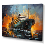Boat Titanic Collage Interwoven I - Boat Canvas Wall Art