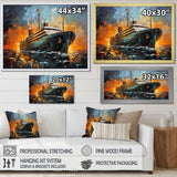 Boat Titanic Collage Interwoven I - Boat Canvas Wall Art