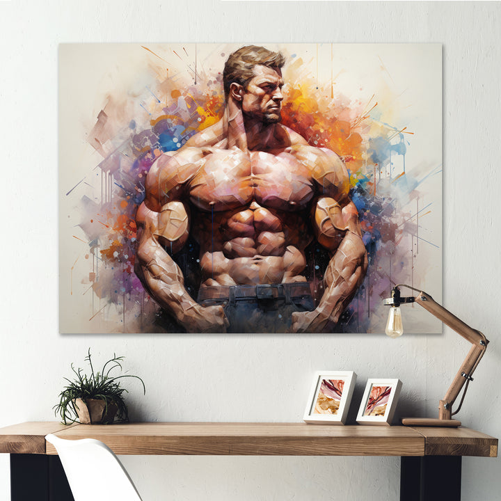 Bodybuilding Muscle Symphony I - Aerobic &amp; Bodybuilding Canvas Wall Art