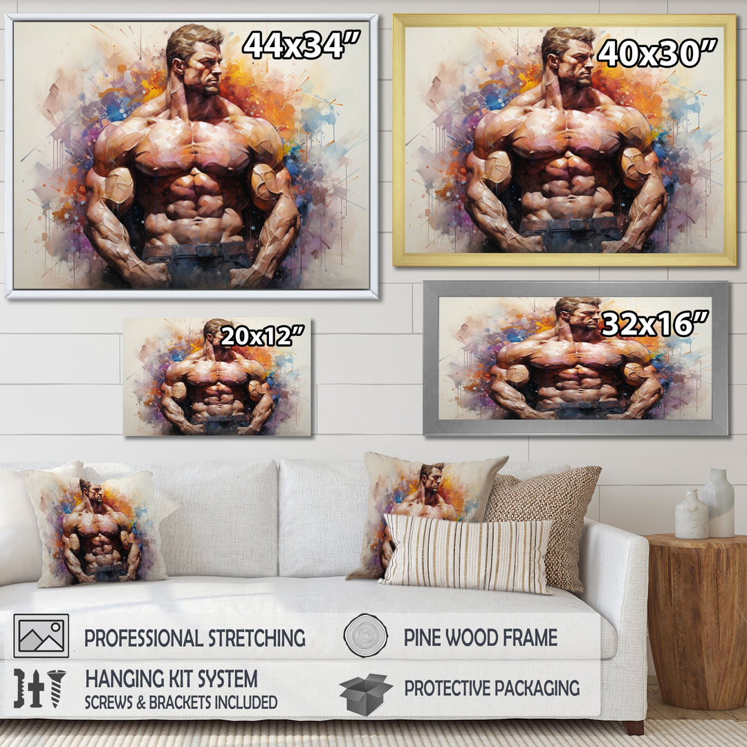 Bodybuilding Muscle Symphony I - Aerobic &amp; Bodybuilding Canvas Wall Art