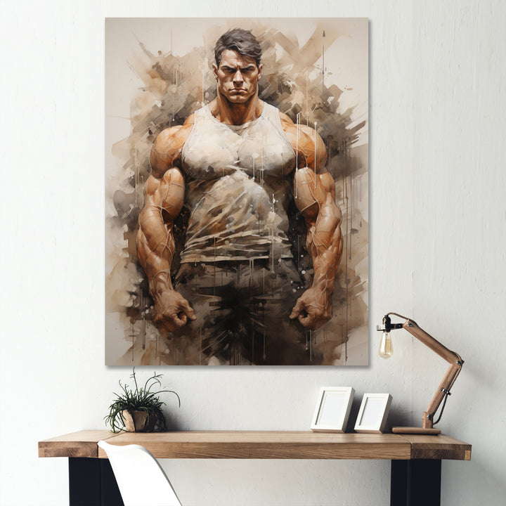 Bodybuilding The Titans Pose - Aerobic &amp; Bodybuilding Canvas Wall Art