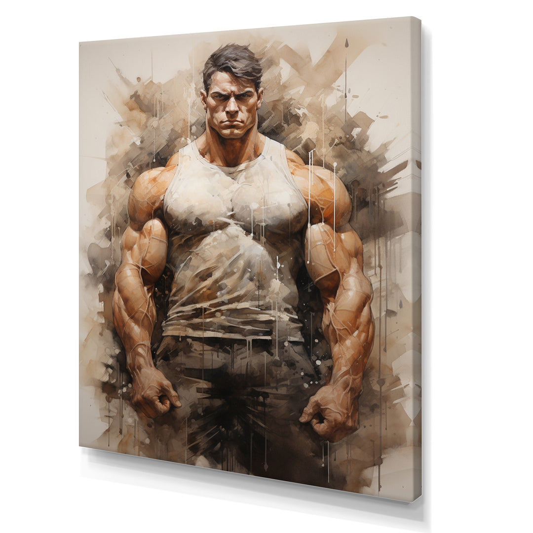 Bodybuilding The Titans Pose - Aerobic &amp; Bodybuilding Canvas Wall Art