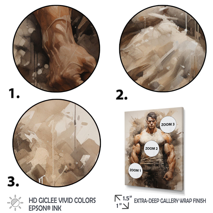 Bodybuilding The Titans Pose - Aerobic &amp; Bodybuilding Canvas Wall Art