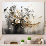 Bohemian Earthly Floral Collage I - Abstract Canvas Wall Art