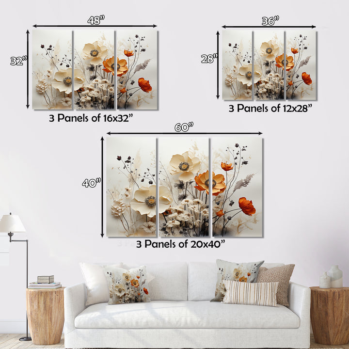 Bohemian Earthly Floral Collage II - Multi-Panels
