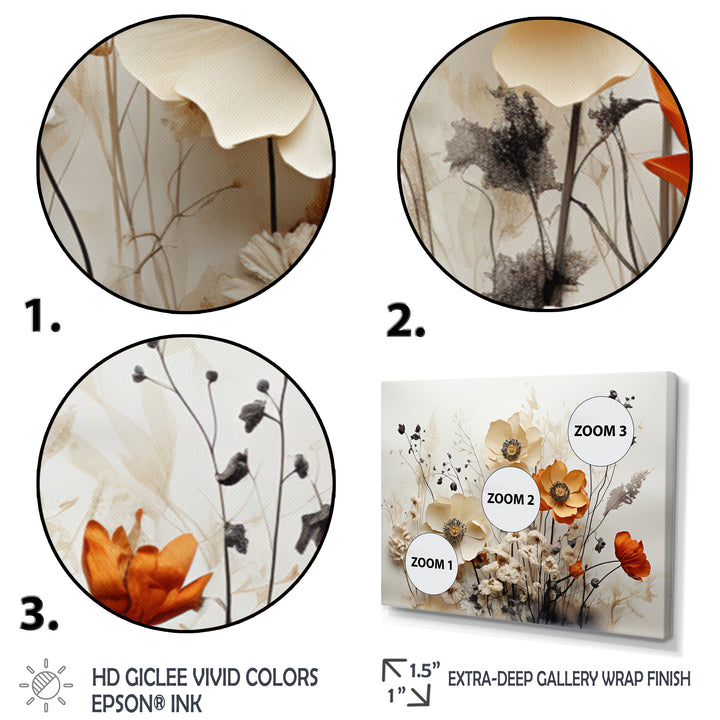 Bohemian Earthly Floral Collage II - Multi-Panels