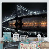 Black Bridge Of Light - Architecture Canvas Wall Art