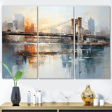 Beige Bridge Reflective Connections - Split Panel Canvas Art