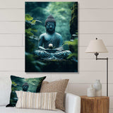 Teal Buddhism Buddhas Serenity I - Spiritual Canvas Wall Art