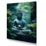 Teal Buddhism Buddhas Serenity I - Spiritual Canvas Wall Art