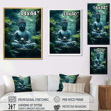 Teal Buddhism Buddhas Serenity I - Spiritual Canvas Wall Art