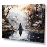 Grey Buddhism Enlightened Path II - Spiritual Canvas Wall Art