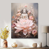 Pink Buddhism Lotus Of Wisdom - Spiritual Canvas Wall Art