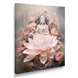 Pink Buddhism Lotus Of Wisdom - Spiritual Canvas Wall Art