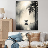 Grey Buffalo Ethereal Grazing - Buffalo Canvas Wall Art