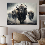 Grey Buffalo Gentle Guardians I - Animals Canvas Wall Art