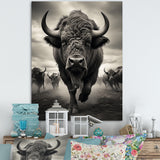 Grey Buffalo Grazing Giants - Buffalo Wall Decor
