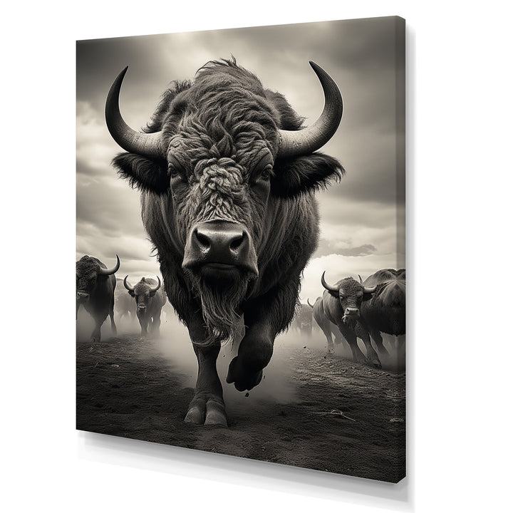 Grey Buffalo Grazing Giants - Buffalo Wall Decor