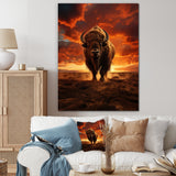 Orange Brown Buffalo Silhouette Serenade - Buffalo Home Decor Art