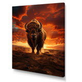 Orange Brown Buffalo Silhouette Serenade - Buffalo Home Decor Art