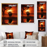 Red Black Buffalo Silhouette Serenade - Buffalo Bedroom Wall Art