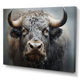 Brown Buffalo Whispering Whiskers Pointillism - Buffalo Canvas Wall Art